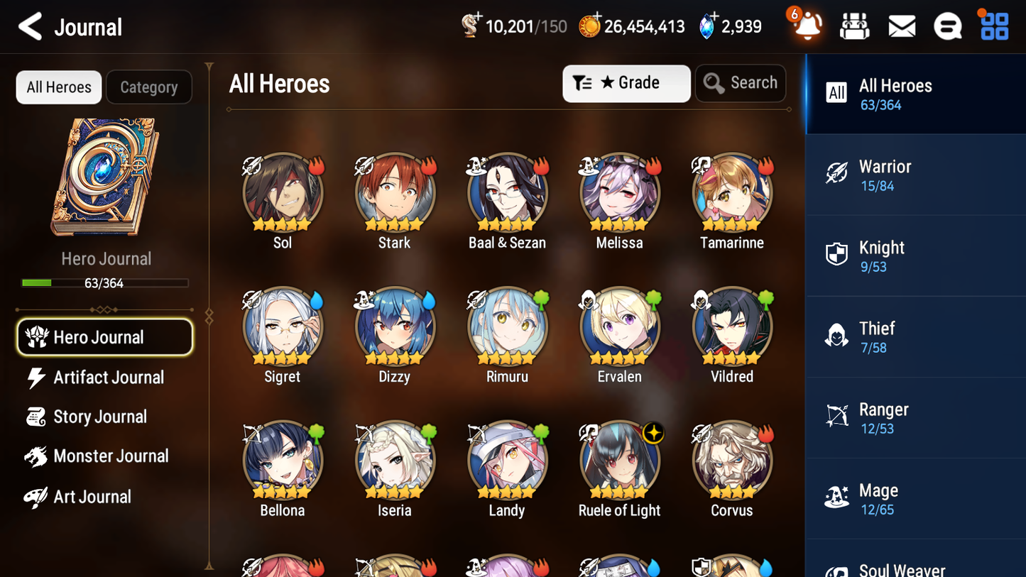 [GLOBAL] Epic 7 Seven 1ML 3LIM Ruele Dizzy Rimuru Landy + ML Mystics Pulls + 20 Speed Aged Starter Account-Mobile Games Starter