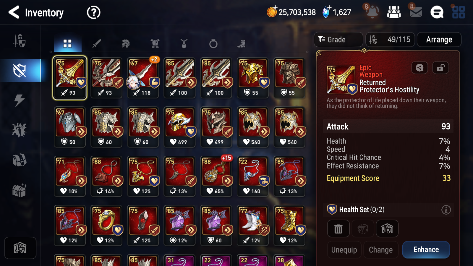 [GLOBAL] Epic 7 Seven 1ML 3LIM Zio Luna Seaside Bellona Baiken + ML Mystics Pulls + 20 Speed Aged Starter Account-Mobile Games Starter