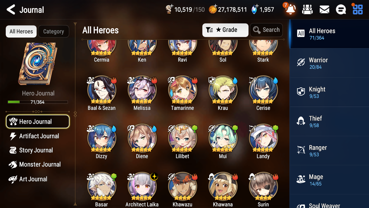 [GLOBAL] Epic 7 Seven 1ML 4LIM Architect Laika Dizzy Diene Landy Cerise + ML Mystics Pulls + 20 Speed Aged Starter Account-Mobile Games Starter