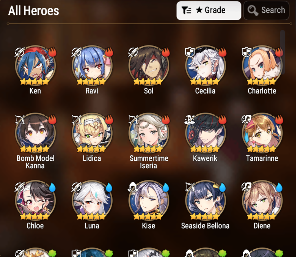[GLOBAL] Epic 7 Seven Martial 1ML 4LIM Artist Ken Summertime Iseria Luna Seaside Bellona Diene + ML pulls + Name Aged Starter Account-Mobile Games Starter