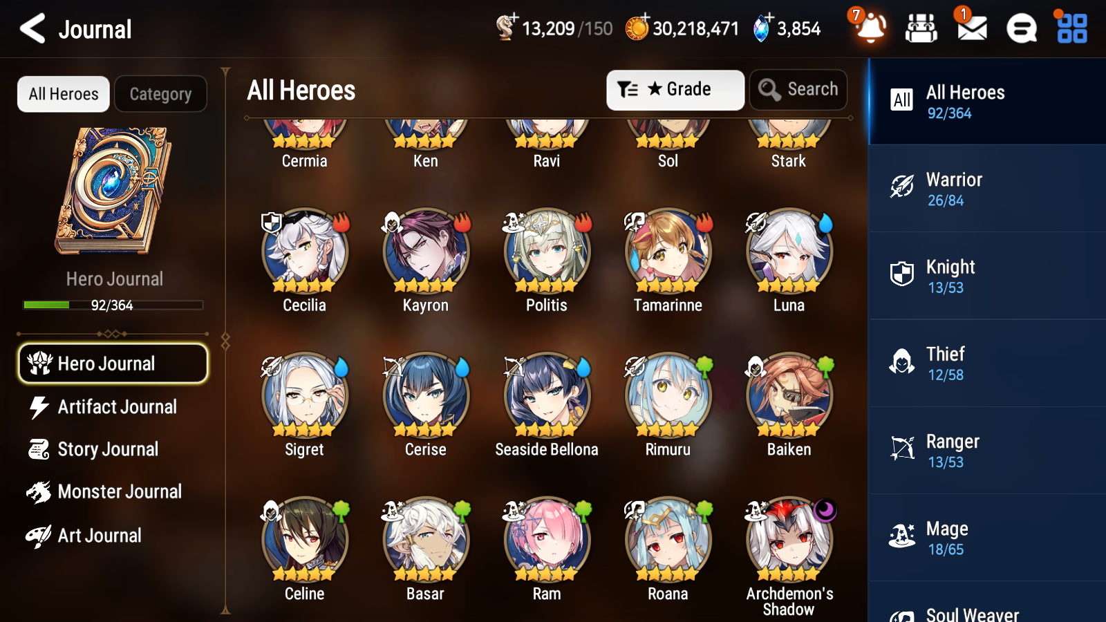 [GLOBAL] Epic 7 Seven 1ML 5LIM Archdemon's Shadow Luna Rimuru Seaside Bellona Baiken Cerise + ML pulls + 20 Speed + Name Aged Starter Account-Mobile Games Starter