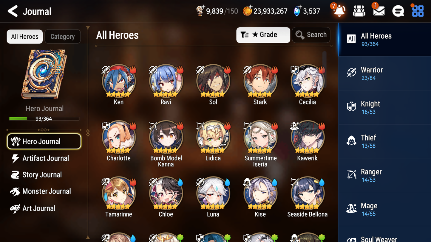 [GLOBAL] Epic 7 Seven 1ML 5LIM Martial Artist Ken Summertime Iseria Luna Seaside Bellona Diene + ML pulls + 20 Speed + Name Aged Starter Account-Mobile Games Starter