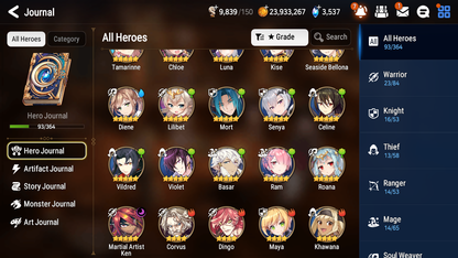 [GLOBAL] Epic 7 Seven 1ML 5LIM Martial Artist Ken Summertime Iseria Luna Seaside Bellona Diene + ML pulls + 20 Speed + Name Aged Starter Account-Mobile Games Starter