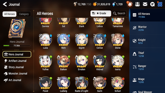 [GLOBAL] Epic 7 Seven 1ML 5LIM Ruele Luna Diene Cerise Baiken Rem + ML Mystics Pulls + 20 Speed Aged Starter Account-Mobile Games Starter