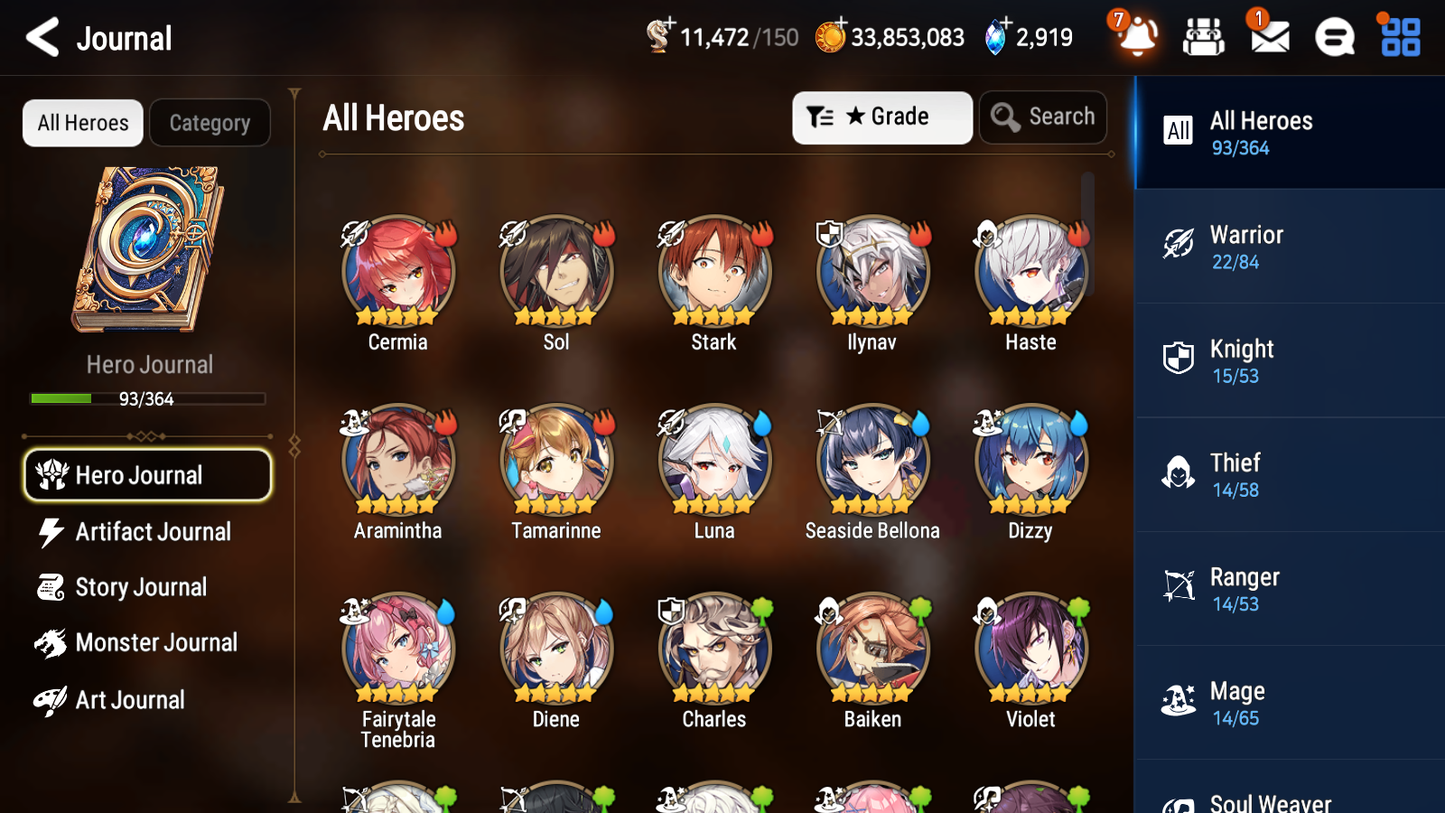 [GLOBAL] Epic 7 Seven 1ML 6LIM Little Queen Charlotte Seaside Bellona Diene Fairytale Tenebria Dizzy Baiken Luna + ML pulls + 20 Speed + Name Aged Starter Account-Mobile Games Starter