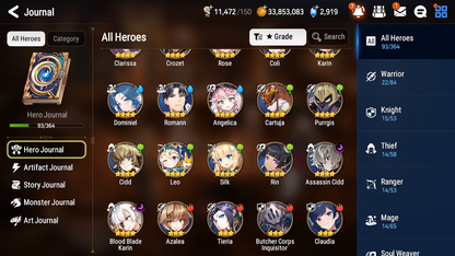 [GLOBAL] Epic 7 Seven 1ML 6LIM Little Queen Charlotte Seaside Bellona Diene Fairytale Tenebria Dizzy Baiken Luna + ML pulls + 20 Speed + Name Aged Starter Account-Mobile Games Starter