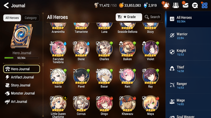 [GLOBAL] Epic 7 Seven 1ML 6LIM Little Queen Charlotte Seaside Bellona Diene Fairytale Tenebria Dizzy Baiken Luna + ML pulls + 20 Speed + Name Aged Starter Account-Mobile Games Starter