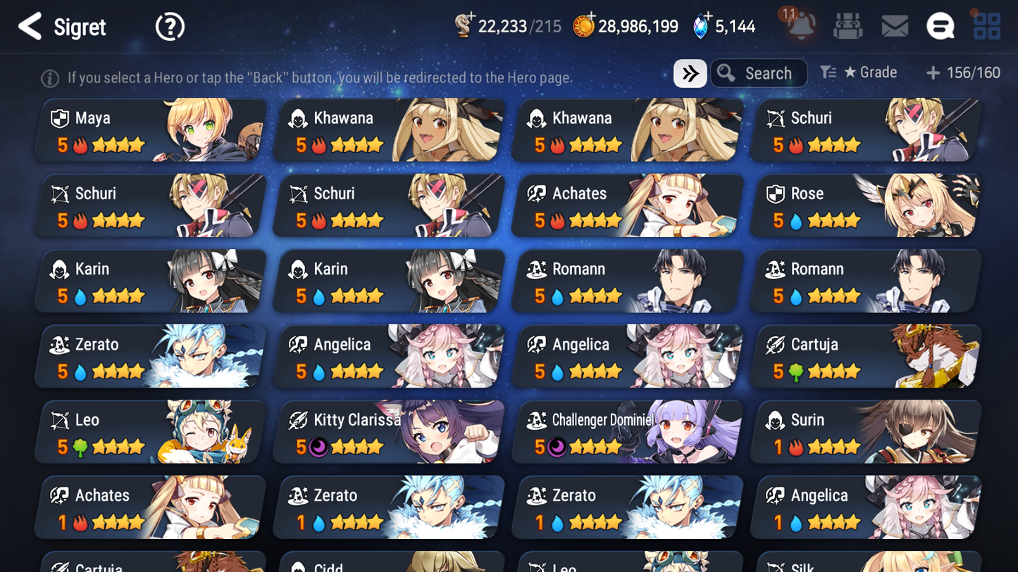 [GLOBAL] Epic 7 Seven 20ML + 31 4★ ML(lots dups) + 30 ML Coin Lone Wolf Peira New Moon Luna Hellion Lua Dragon Bride Senya Straze Apocalpyse Ravi Maid Chloe Flan Luluca Arbiter Lionheart Cermia Kawerik Rimuru Fairytale Baiken+20 Speed + Name 10-10 Account-Mobile Games Starter