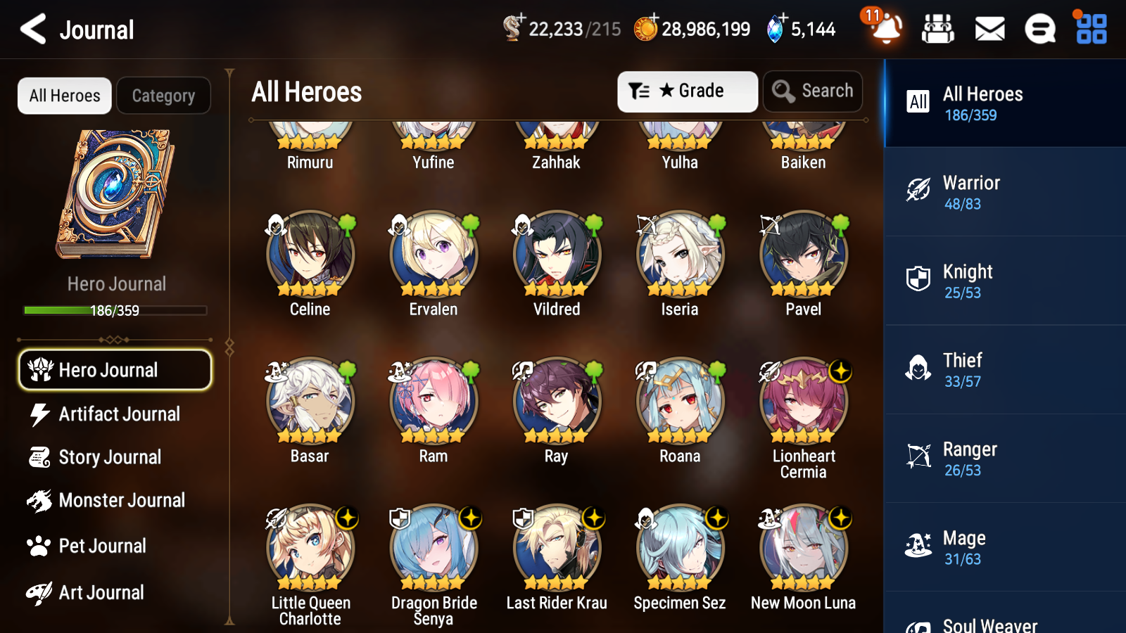 [GLOBAL] Epic 7 Seven 20ML + 31 4★ ML(lots dups) + 30 ML Coin Lone Wolf Peira New Moon Luna Hellion Lua Dragon Bride Senya Straze Apocalpyse Ravi Maid Chloe Flan Luluca Arbiter Lionheart Cermia Kawerik Rimuru Fairytale Baiken+20 Speed + Name 10-10 Account-Mobile Games Starter