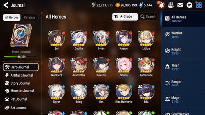 [GLOBAL] Epic 7 Seven 20ML + 31 4★ ML(lots dups) + 30 ML Coin Lone Wolf Peira New Moon Luna Hellion Lua Dragon Bride Senya Straze Apocalpyse Ravi Maid Chloe Flan Luluca Arbiter Lionheart Cermia Kawerik Rimuru Fairytale Baiken+20 Speed + Name 10-10 Account-Mobile Games Starter