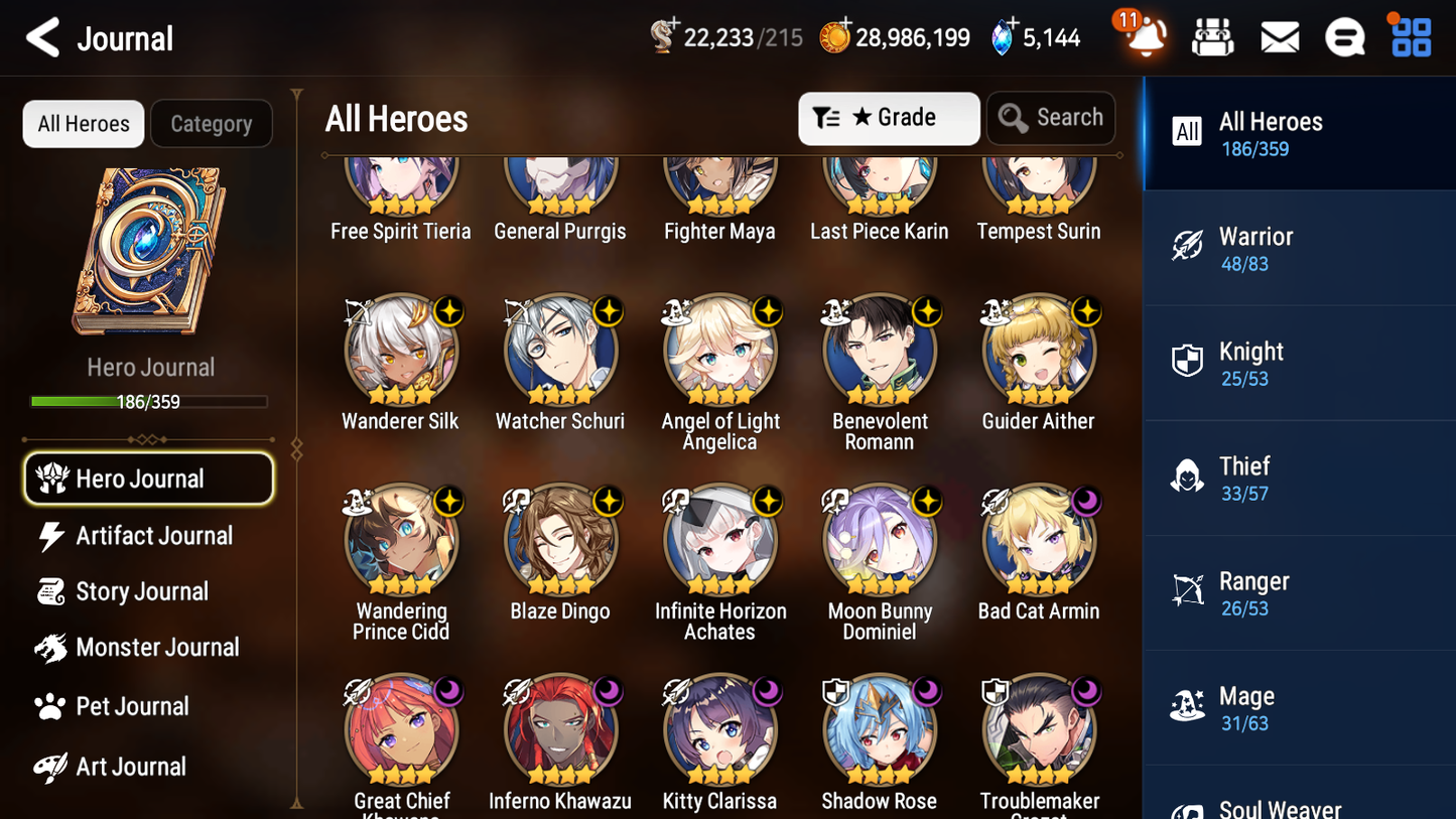 [GLOBAL] Epic 7 Seven 20ML + 31 4★ ML(lots dups) + 30 ML Coin Lone Wolf Peira New Moon Luna Hellion Lua Dragon Bride Senya Straze Apocalpyse Ravi Maid Chloe Flan Luluca Arbiter Lionheart Cermia Kawerik Rimuru Fairytale Baiken+20 Speed + Name 10-10 Account-Mobile Games Starter