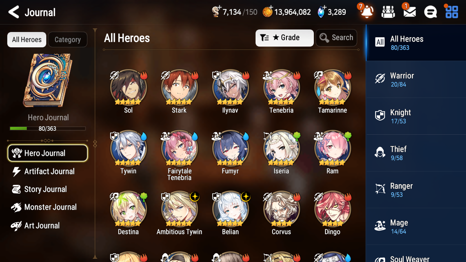 [GLOBAL] Epic 7 Seven 2ML 1LIM Fairytale Tenebria Belian Ambitious Tywin + ML pulls + 20 Speed +Name Starter Account-Mobile Games Starter