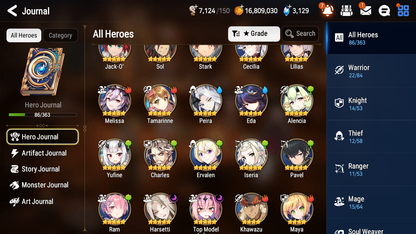 [GLOBAL] Epic 7 Seven 2ML 1LIM Harsetti Top Model Luluca Jack + ML pulls + 20 Speed + Name Starter Account-Mobile Games Starter