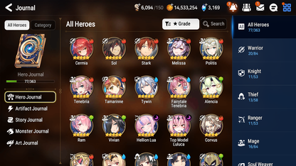 [GLOBAL] Epic 7 Seven 2ML 1LIM Hellion Lua Fairytale Tenebria Top Model Luluca Angel of Light Angelica + ML pulls + 20 Speed + Name Starter Account-Mobile Games Starter