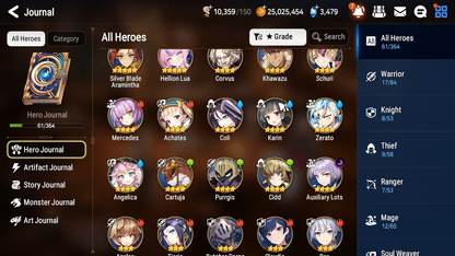 [GLOBAL] Epic 7 Seven 2ML 1LIM Hellion Lua Luna Silver Blade Aramintha + ML Mystics Pulls + 20 Speed Aged Starter Account-Mobile Games Starter