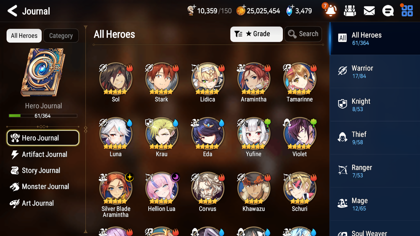 [GLOBAL] Epic 7 Seven 2ML 1LIM Hellion Lua Luna Silver Blade Aramintha + ML Mystics Pulls + 20 Speed Aged Starter Account-Mobile Games Starter