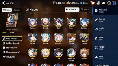 [GLOBAL] Epic 7 Seven 2ML 1LIM Pirate Captain Flan Luna Fallen Cecilia + ML Mystics Pulls + 20 Speed Aged Starter Account-Mobile Games Starter