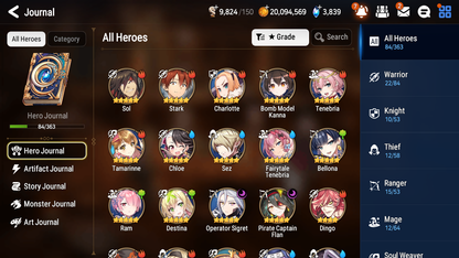 [GLOBAL] Epic 7 Seven 2ML 1LIM Pirate Captan Flan Operator Sigret Fairytale Tenebria + ML pulls + 20 Speed + Name Starter Account-Mobile Games Starter
