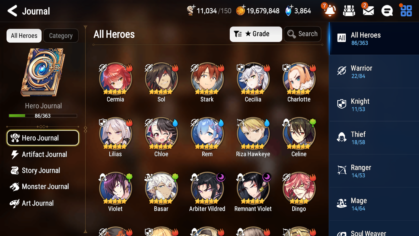 [GLOBAL] Epic 7 Seven 2ML 1LIM Remnant Violet Arbiter Vildred Rem + ML pulls + 20 Speed + Name Starter Account-Mobile Games Starter