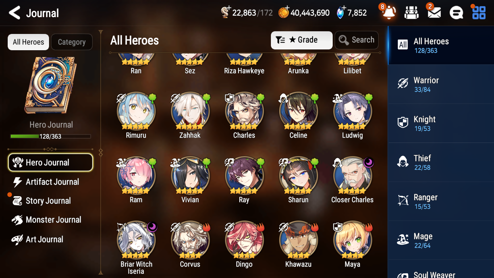 [GLOBAL] Epic 7 Seven 2ML 1LIM Rimuru Briar Witch Iseria Closer Charles + ML pulls + 20 Speed + Name Starter Account-Mobile Games Starter