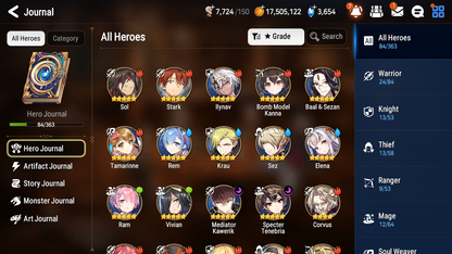 [GLOBAL] Epic 7 Seven 2ML 1LIM Specter Tenebria Mediator Kawerik Rem + ML pulls + 20 Speed + Name Starter Account-Mobile Games Starter