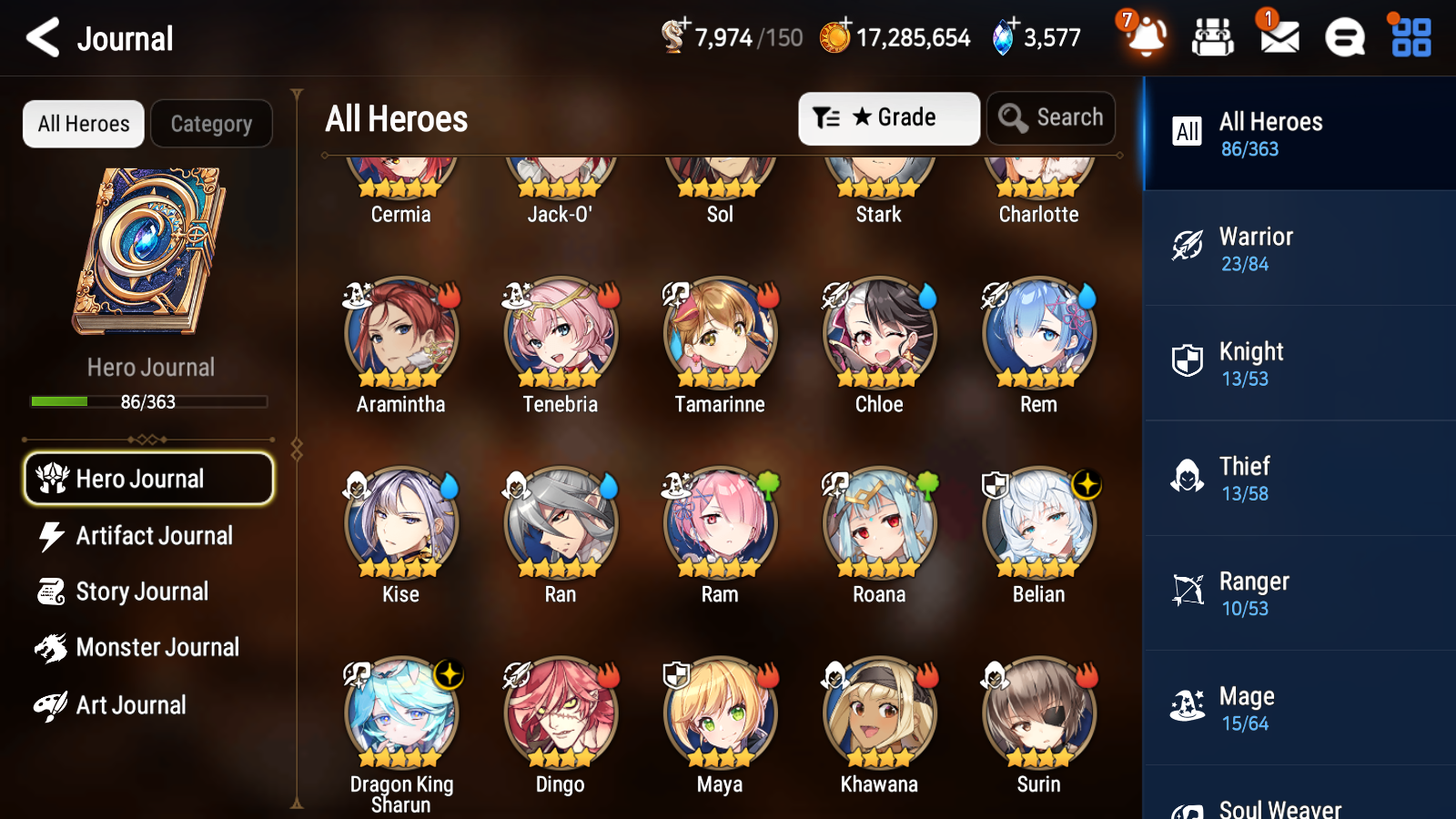 [GLOBAL] Epic 7 Seven 2ML 2LIM Belian Dragon King Sharun Rem Jack + ML pulls + 20 Speed + Name Starter Account-Mobile Games Starter