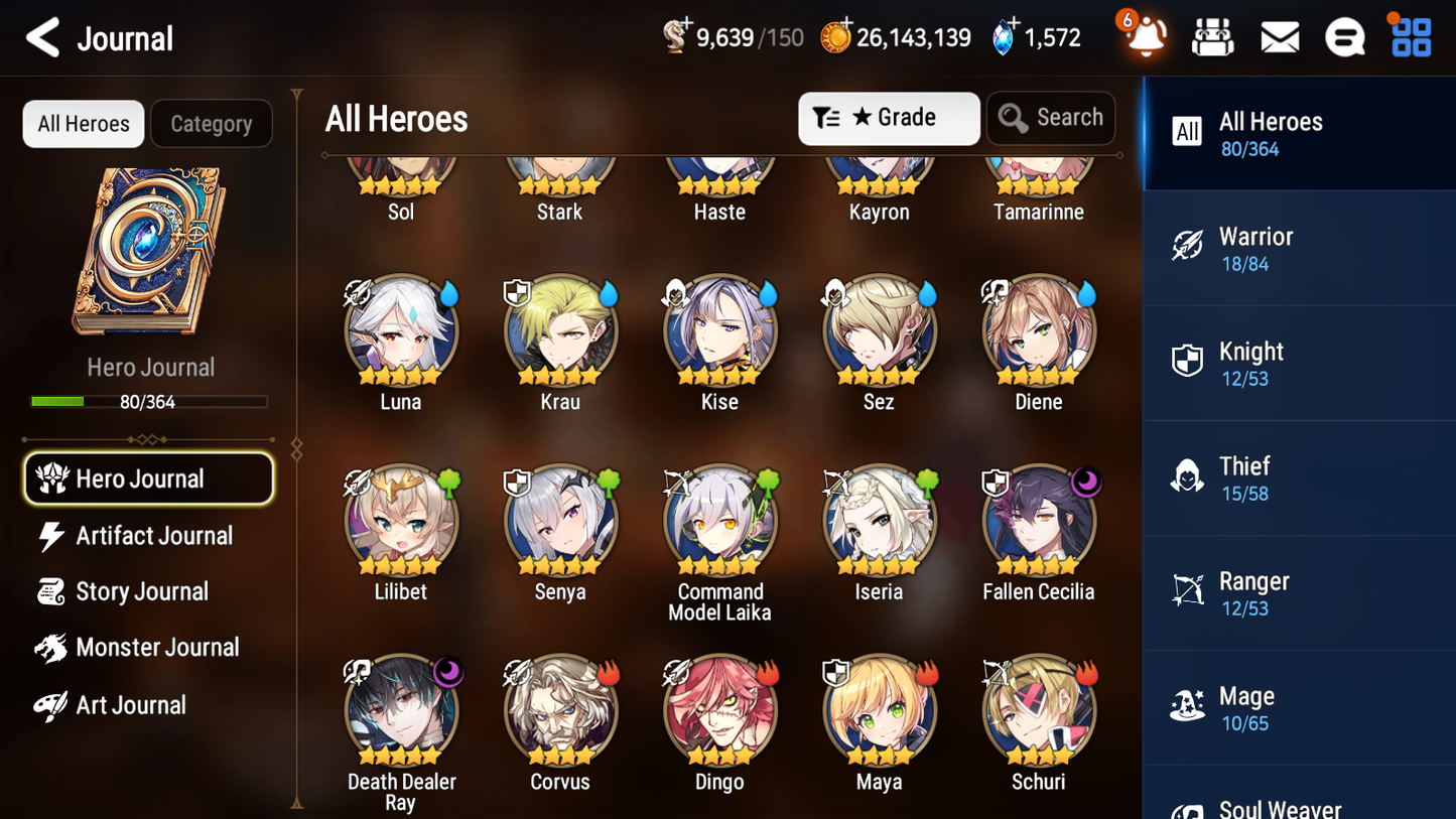 [GLOBAL] Epic 7 Seven 2ML 2LIM Death Dealer Ray Luna Diene Fallen Cecilia + ML Mystics Pulls + 20 Speed Aged Starter Account-Mobile Games Starter