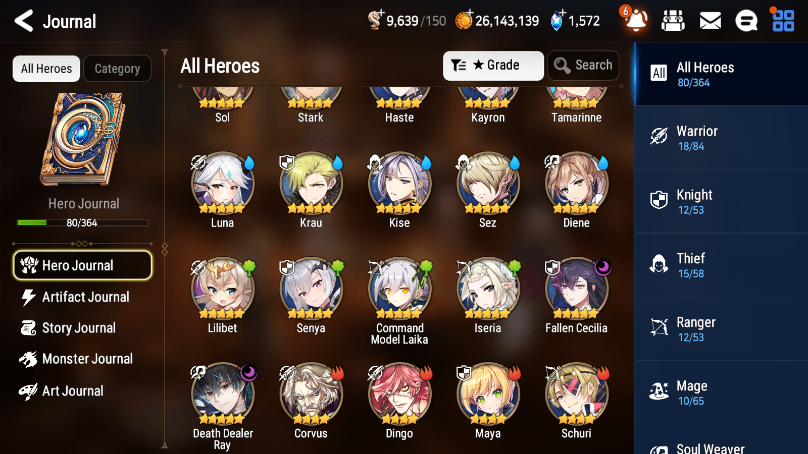 [GLOBAL] Epic 7 Seven 2ML 2LIM Death Dealer Ray Luna Diene Fallen Cecilia + ML Mystics Pulls + 20 Speed Aged Starter Account-Mobile Games Starter