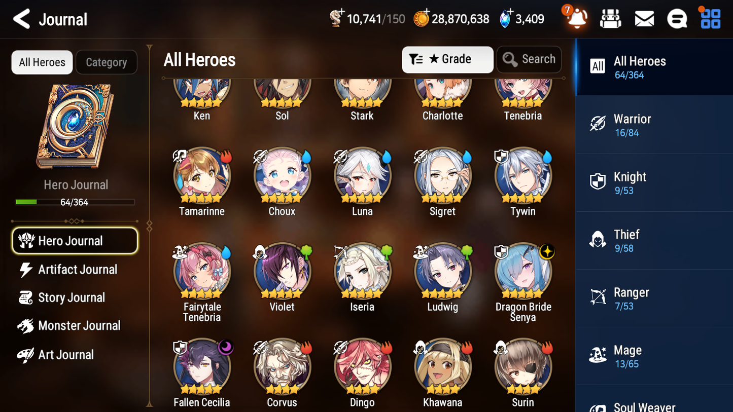 [GLOBAL] Epic 7 Seven 2ML 2LIM Dragon Bride Senya Luna Fairytale Tenebria Fallen Cecilia Sigret + ML Mystics Pulls + 20 Speed Aged Starter Account-Mobile Games Starter