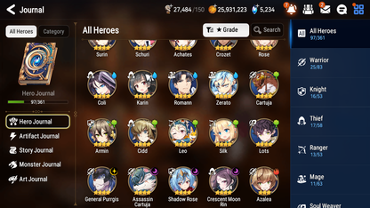 [GLOBAL] Epic 7 Seven 2ML 2LIM Emilia Ae-NingNing Lionheart Cermia Ambitious Tywin + ML pulls + 20 Speed+Name Starter Account-Mobile Games Starter