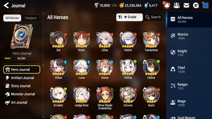 [GLOBAL] Epic 7 Seven 2ML 2LIM Judge Kise Luna Diene Silver Blade Aramintha + ML Mystics Pulls + 20 Speed Aged Starter Account-Mobile Games Starter