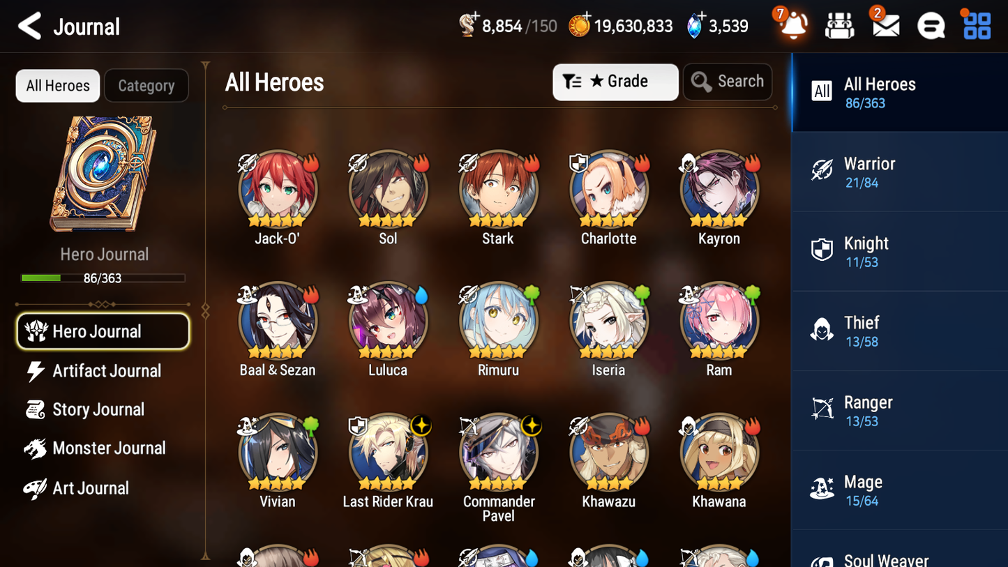 [GLOBAL] Epic 7 Seven 2ML 2LIM Last Rider Krau Commander Pavel Rimuru Jack + ML pulls + 20 Speed + Name Starter Account-Mobile Games Starter