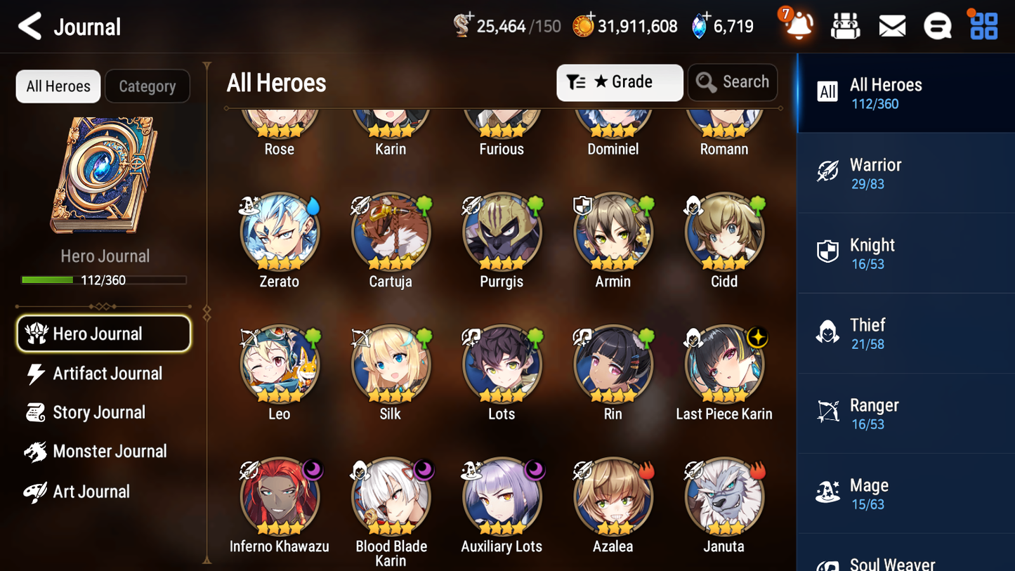[GLOBAL] Epic 7 Seven 2ML 2LIM Lethe Emilia Faithless Lidica Arbiter Vildred + ML pulls + 20 Speed + Name Starter Account-Mobile Games Starter