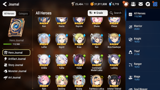 [GLOBAL] Epic 7 Seven 2ML 2LIM Lethe Emilia Faithless Lidica Arbiter Vildred + ML pulls + 20 Speed + Name Starter Account-Mobile Games Starter