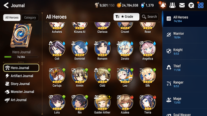 [GLOBAL] Epic 7 Seven 2ML 2LIM Ruele Landy Diene Fallen Cecilia + ML Mystics Pulls + 20 Speed Aged Starter Account-Mobile Games Starter