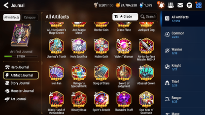 [GLOBAL] Epic 7 Seven 2ML 2LIM Ruele Landy Diene Fallen Cecilia + ML Mystics Pulls + 20 Speed Aged Starter Account-Mobile Games Starter