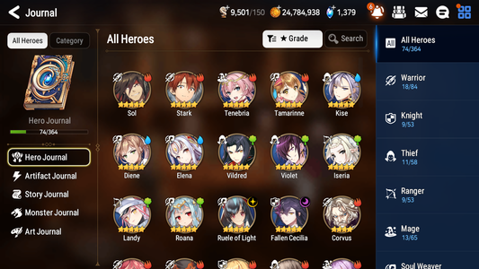 [GLOBAL] Epic 7 Seven 2ML 2LIM Ruele Landy Diene Fallen Cecilia + ML Mystics Pulls + 20 Speed Aged Starter Account-Mobile Games Starter
