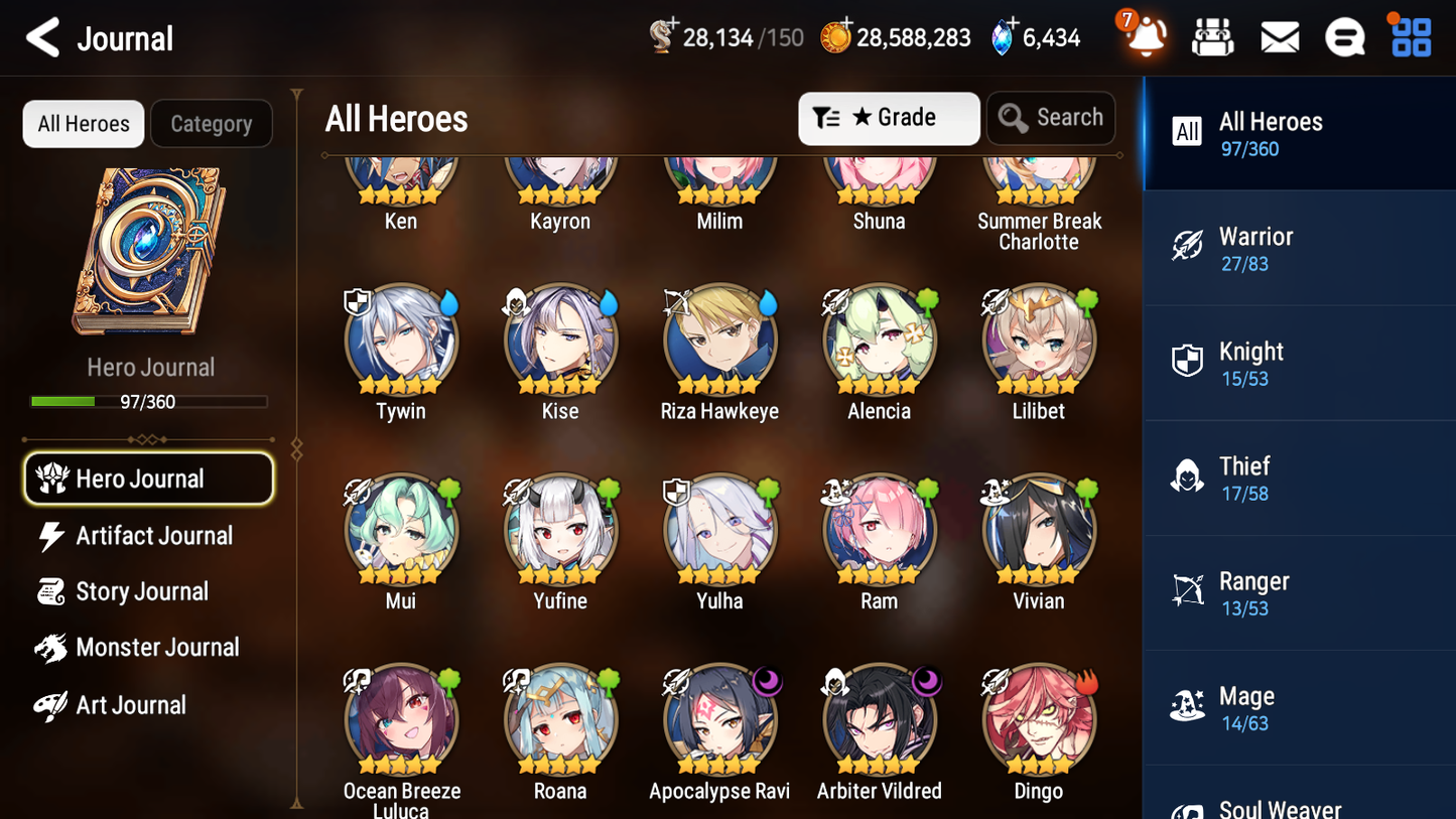 [GLOBAL] Epic 7 Seven 2ML 3LIM Apocalypse Ravi Arbiter Vildred Ocean Breeze Luluca Charlotte Milim + ML pulls + 20 Speed + Name Starter Account-Mobile Games Starter