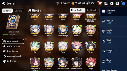[GLOBAL] Epic 7 Seven 2ML 3LIM Apocalypse Ravi Arbiter Vildred Ocean Breeze Luluca Charlotte Milim + ML pulls + 20 Speed + Name Starter Account-Mobile Games Starter