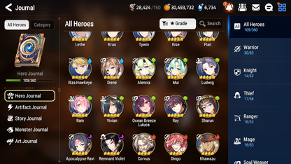 [GLOBAL] Epic 7 Seven 2ML 3LIM Apocalypse Ravi Remnant Violet Diene Lethe Ocean Breeze Luluca +ML pulls + 20 Speed +Name Starter Account-Mobile Games Starter