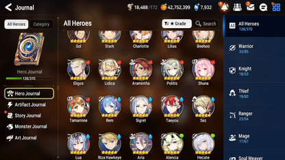 [GLOBAL] Epic 7 Seven 2ML 3LIM Hecate Rimuru Rem Remnant Violet Judge Kise + ML pulls + 20 Speed + Name Starter Account-Mobile Games Starter