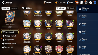 [GLOBAL] Epic 7 Seven 2ML 3LIM Hecate Rimuru Rem Remnant Violet Judge Kise + ML pulls + 20 Speed + Name Starter Account-Mobile Games Starter