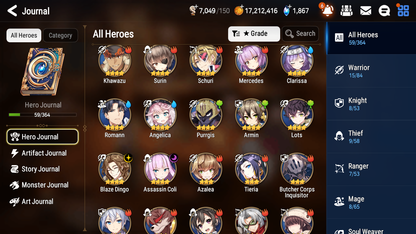 [GLOBAL] Epic 7 Seven 2ML 3LIM Ruele Seaside Bellona Fairytale Tenebria Baiken Specimen Sez + ML Mystics Pulls + 20 Speed + Name Aged Starter Account-Mobile Games Starter
