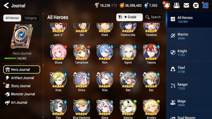 [GLOBAL] Epic 7 Seven 2ML 4LIM Frieren+Artifact + Last Rider Krau Remnant Violet Jack Rem Festive Eda + 38ML Pulls 2000Mystics + 20 Speed +Name Starter Account-Mobile Games Starter