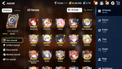[GLOBAL] Epic 7 Seven 2ML Lone Crescent Bellona Straze + ML pulls + 20 Speed + Name Starter Account-Mobile Games Starter