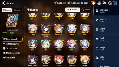 [GLOBAL] Epic 7 Seven 2ML Straze Fallen Cecilia Jack + ML pulls + 20 Speed + Name Starter Account-Mobile Games Starter