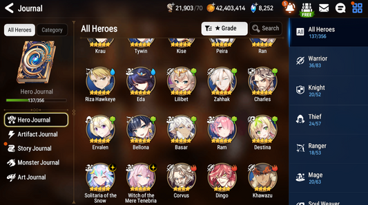 [GLOBAL] Epic 7 Seven 2ML Witch of the Mere Tenebria Solitaria of Snow Rem Jack + ML pulls+ Name Starter Account-Mobile Games Starter