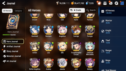 [GLOBAL] Epic 7 Seven 3ML 1LIM Arbiter Vildred Fairytale Tenebria Silver Blade Aramintha Urban Shadow Choux + ML pulls + 20 Speed + Name Starter Account-Mobile Games Starter