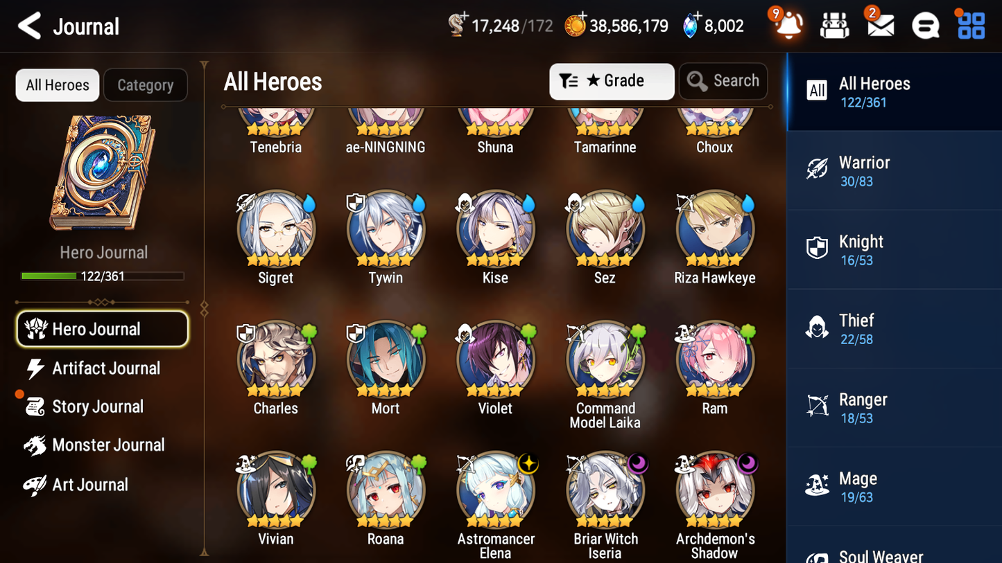 [GLOBAL] Epic 7 Seven 3ML 1LIM Astromancer Elena Archdemon Briar Witch Iseria Ae-NingNing + ML pulls Mystics + 20 Speed + Name Starter Account-Mobile Games Starter