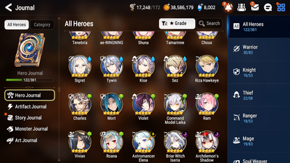 [GLOBAL] Epic 7 Seven 3ML 1LIM Astromancer Elena Archdemon Briar Witch Iseria Ae-NingNing + ML pulls Mystics + 20 Speed + Name Starter Account-Mobile Games Starter